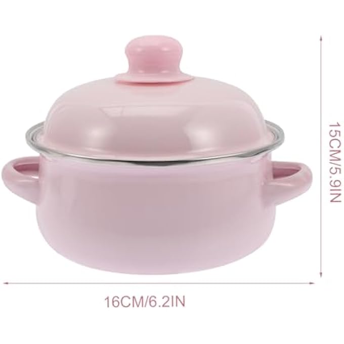 دويتول قدر حساء مطلي بالمينا، قدر يخنة، قدر صلصة عتيق، قدر خزفي، قدر طبخ دائري غير لاصق مع غطاء ومقبض، قدر معكرونة لغلي الحليب، أطعمة المعكرونة - Image 3