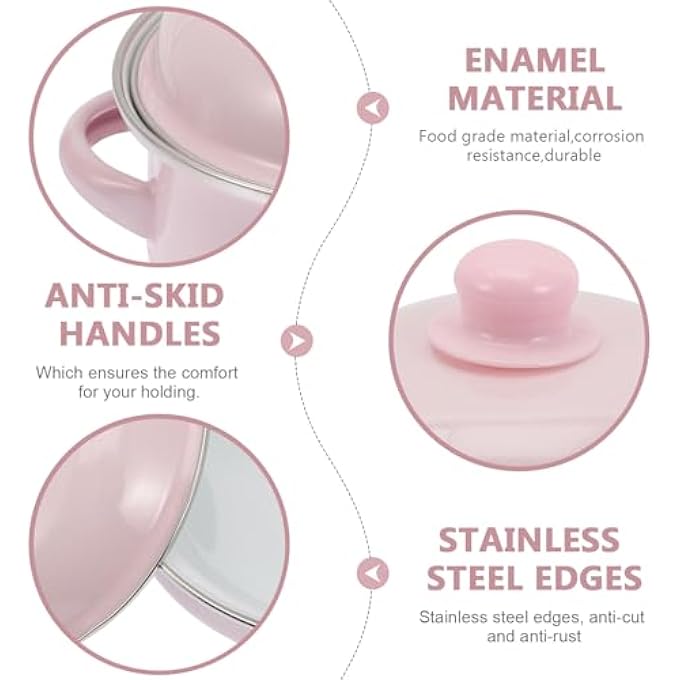 دويتول قدر حساء مطلي بالمينا، قدر يخنة، قدر صلصة عتيق، قدر خزفي، قدر طبخ دائري غير لاصق مع غطاء ومقبض، قدر معكرونة لغلي الحليب، أطعمة المعكرونة - Image 4