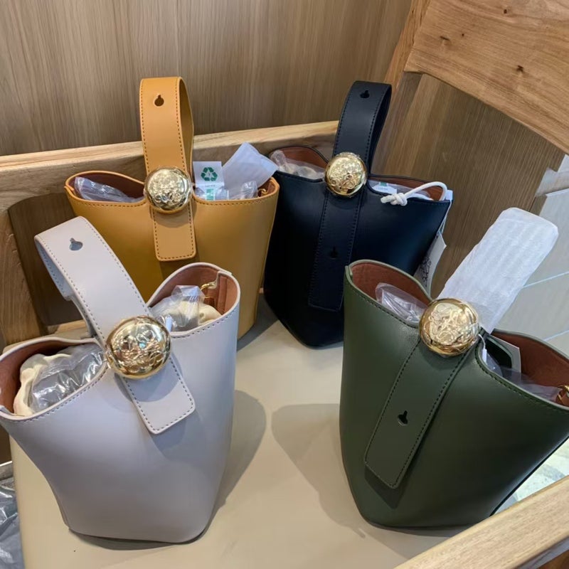 LOE Pebble Waterfall Bucket Bag for Women - Trendy Shoulder Crossbody Handbag - Image 2