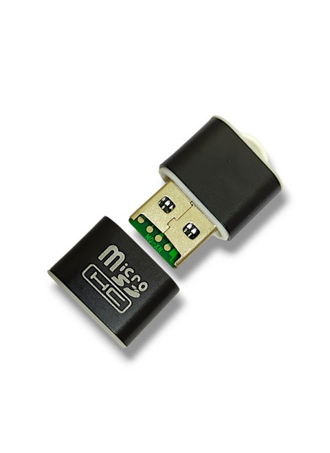 Mini USB 2.0 High Speed ​​Micro SD Card Reader - Portable TF Card Adapter (Black)
