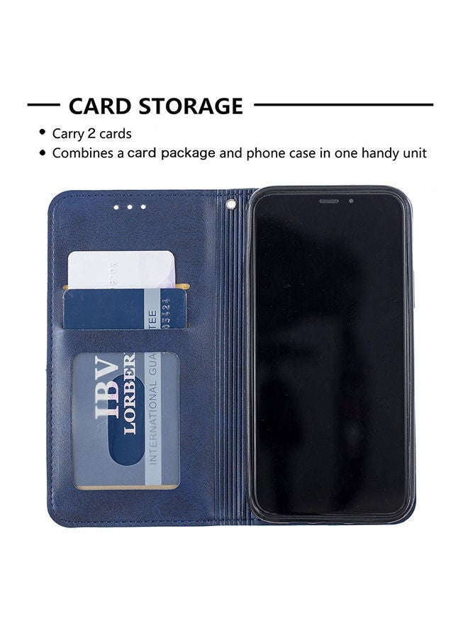 NIBEMINENT Flip Cover With Card Slot For Apple iPhone 11 Pro Blue  - Image 3