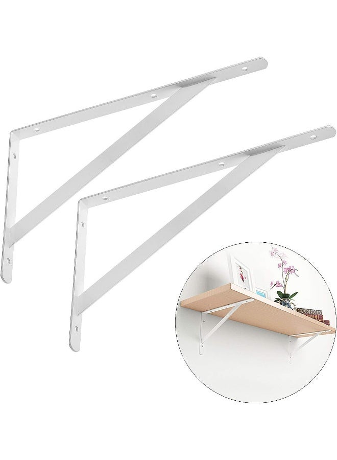 Royal Apex Heavy Duty One Pair Shelf Brackets 8" X 12" Floating Shelves Tripod Triangle Shelf L Brackets 90 Degree Angle Wall Mounted Shelf Supporter Bracket Frame  - Image 2