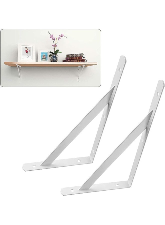 Royal Apex Heavy Duty One Pair Shelf Brackets 8" X 12" Floating Shelves Tripod Triangle Shelf L Brackets 90 Degree Angle Wall Mounted Shelf Supporter Bracket Frame  - Image 3