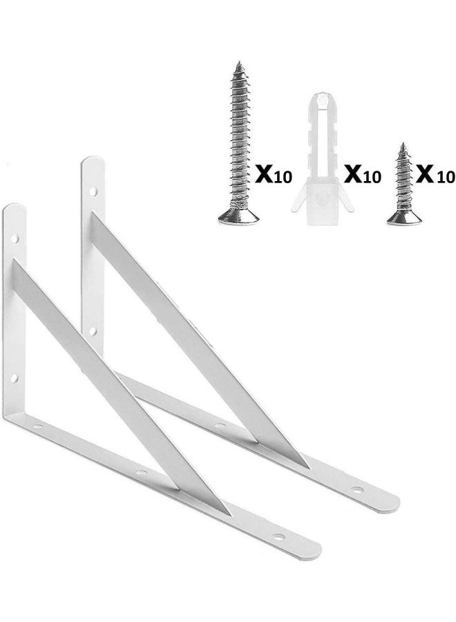 Royal Apex Heavy Duty One Pair Shelf Brackets 8" X 12" Floating Shelves Tripod Triangle Shelf L Brackets 90 Degree Angle Wall Mounted Shelf Supporter Bracket Frame  - Image 1