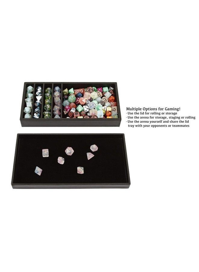 Forged Dice Co. Dice Battle Pit Dice Tray 2 Dice Trays In 1 With Staging Area Rolling Tray And Storage Compatible With Any Dice Game D&D And Rpg Gaming Black  - Image 5