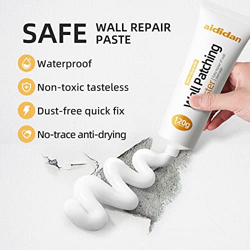 aididan Three Drywall Patch Repair Kit with Scraper, Wall Spackle Repair Paste, Wall Mending Agent Quick and Easy Solution to Fill The Holes for Home Wall, Plaster Dent Repair and Wood Scratch Repair - Image 3