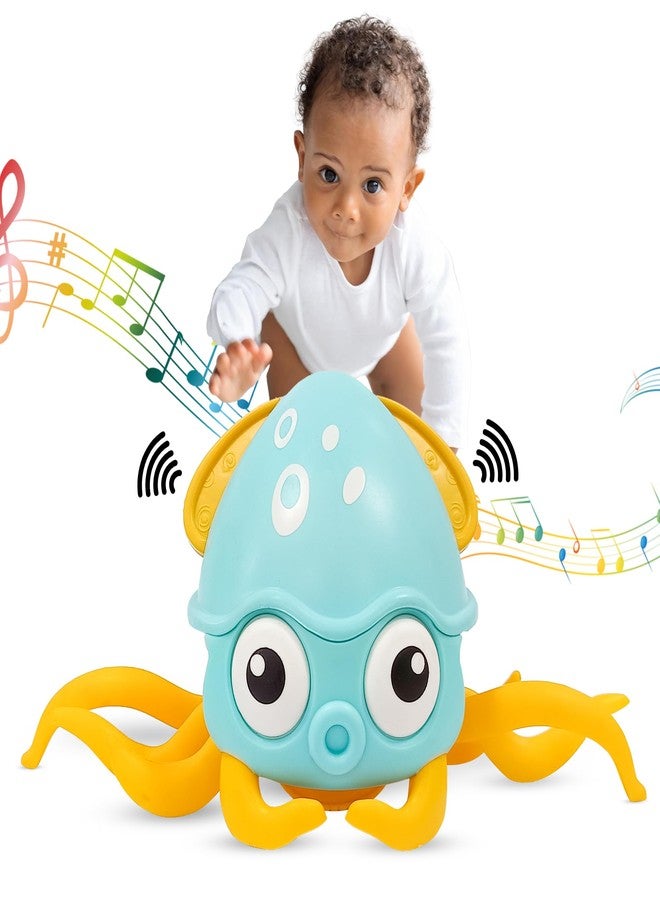 KIPA Gaming Full Fun Baby Musical Octopus Crawling Toy for Kids | Interactive Dancing Octopus with Music and LED Lights | Automatically Avoids Obstacles | Tummy Time Toy for Infants (Octopus - Blue) - Image 1