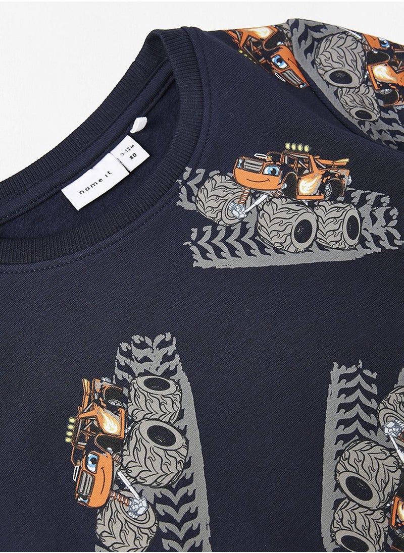 NAME IT Kids All Over Print Long Sleeve Sweatshirt  - Image 3