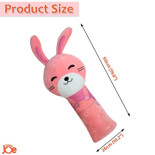 JUNIOR JOE Soft Velvet Car Seat Belt Pillow For Kids|Travel Neck Pillow With Cushion|Cute Cartoon Vehicle Shoulder Pads For Children|(Style-7),1 Count,Pink - Image 2