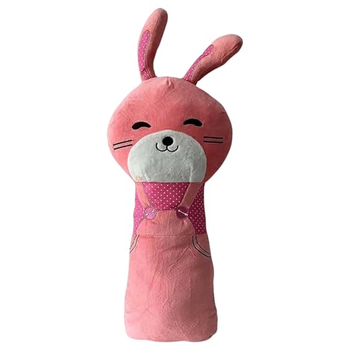JUNIOR JOE Soft Velvet Car Seat Belt Pillow For Kids|Travel Neck Pillow With Cushion|Cute Cartoon Vehicle Shoulder Pads For Children|(Style-7),1 Count,Pink - Image 1