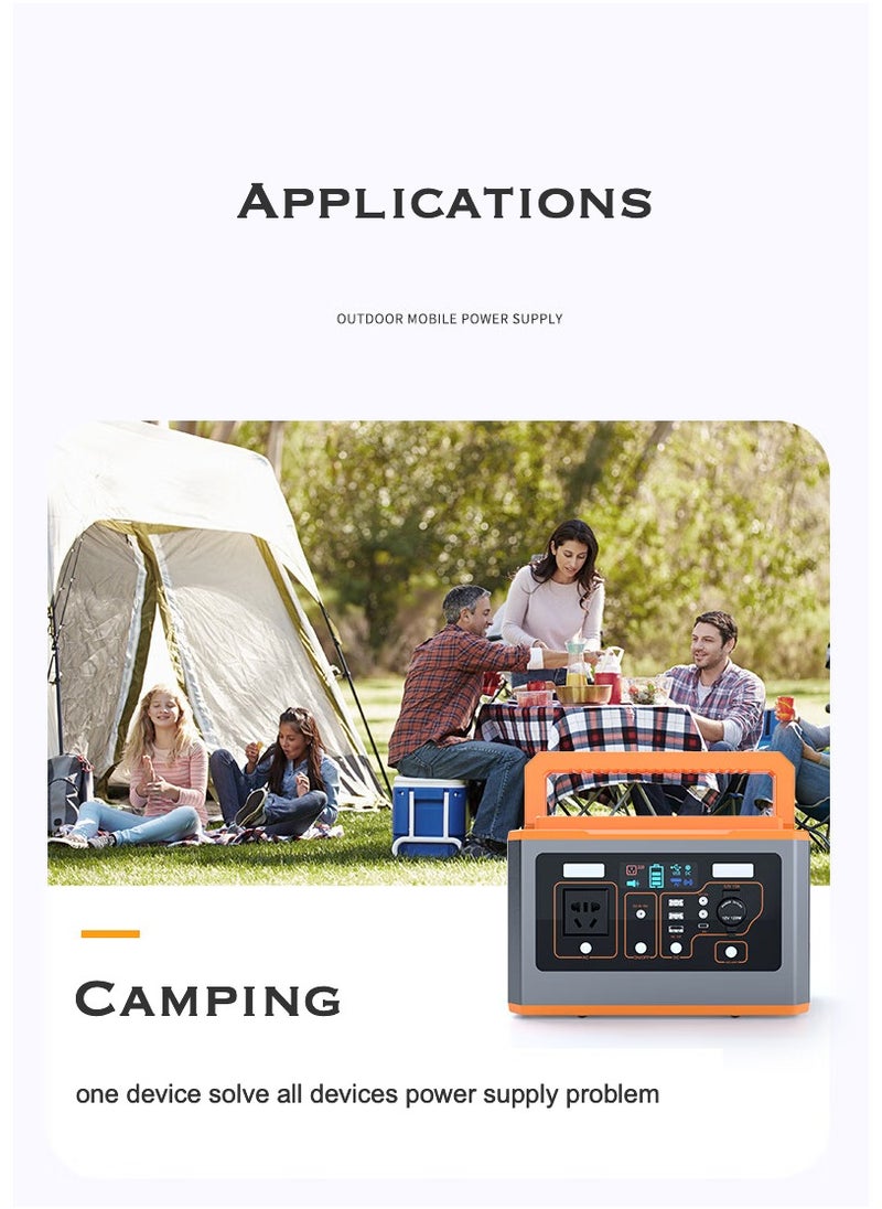 Generic Portable Power Station 800Wh Backup Lithium Battery Pack Power Supply Solar Generator with Pure Sine Wave AC Outlets for Outdoors Camping Adventure Travel Hunting Blackout Emergency  - Image 4