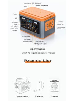 Portable Power Station 800Wh Backup Lithium Battery Pack Power Supply Solar Generator with Pure Sine Wave AC Outlets for Outdoors Camping Adventure Travel Hunting Blackout Emergency - pzsku/Z0EFC28262148037F667AZ/45/_/1694724032/16da8fc2-0f61-486b-aa8c-72801f7876dd