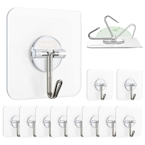 Solitude 100 Pcs Wall Hooks for Hanging Strong Hooks for Wall Without Drilling, Wall Hangings Hooks Adhesive/Wall Hanger for Clothes/Wall Hook, Clips, Sticker for Cloth Hangers - Image 1