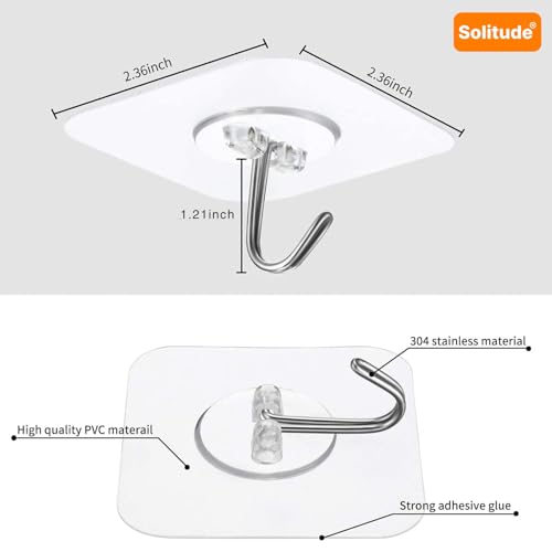 Solitude 100 Pcs Wall Hooks for Hanging Strong Hooks for Wall Without Drilling, Wall Hangings Hooks Adhesive/Wall Hanger for Clothes/Wall Hook, Clips, Sticker for Cloth Hangers - Image 3
