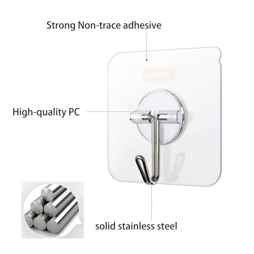 Solitude 100 Pcs Wall Hooks for Hanging Strong Hooks for Wall Without Drilling, Wall Hangings Hooks Adhesive/Wall Hanger for Clothes/Wall Hook, Clips, Sticker for Cloth Hangers - Image 2