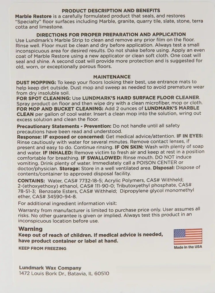 LUNDMARK Marble Restore Marble And Granite Sealer And Restorer 946 ML - Image 4