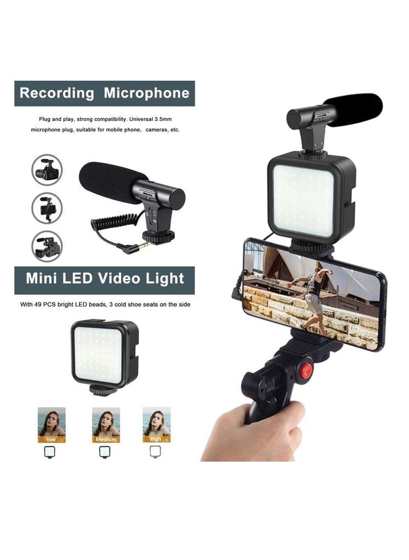 PLOKAMA - Video Recording Kit for Video Shooting and YouTube Video Recording for Any Mobile Phone or Digital Camera with LED Light, Microphone and Phone Holder-Model PK 771 - Image 1