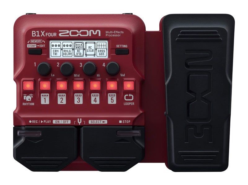 Zoom B1X Four Bass Multi-Effects Pedal (Red) - Image 1