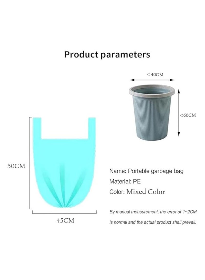 Yuwell Garbage Bags 7 Roll 140 Pcs Trash Bags Plastic Disposable Bags Garbage Bags With Handles For Office, Kitchen, Bedroom Waste Multicolor Portable Bags, Wastebasket Bags 45X50CM - Image 2
