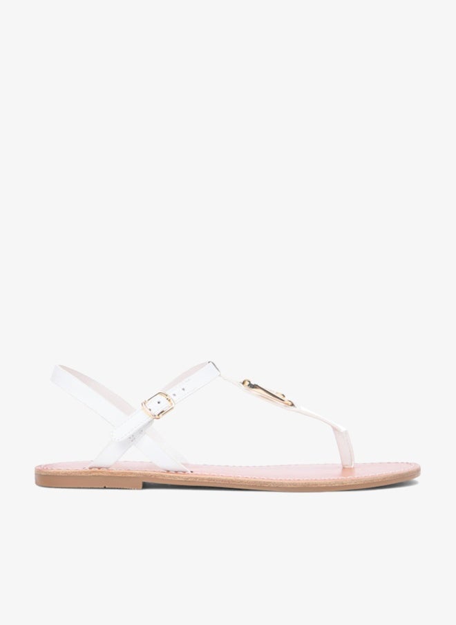 TOMMY HILFIGER Leather TH Monogram Strap Sandals - Image 1