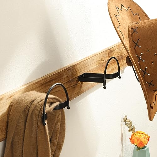 Taozun Cowboy Hat Rack 4 Pack Wall Mount Black Hat Hooks for Display - Image 2