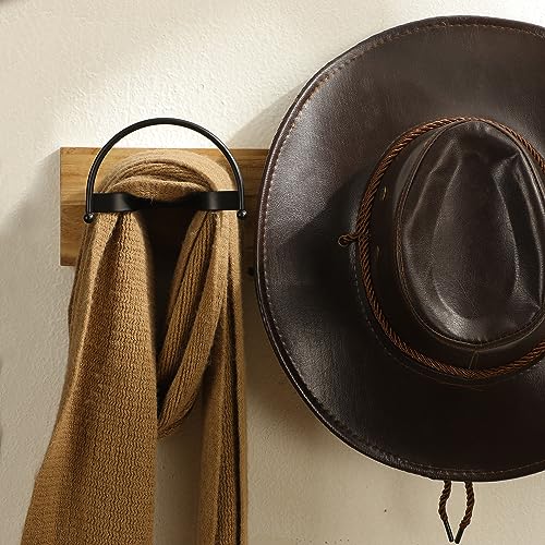 Taozun Cowboy Hat Rack 4 Pack Wall Mount Black Hat Hooks for Display - Image 3