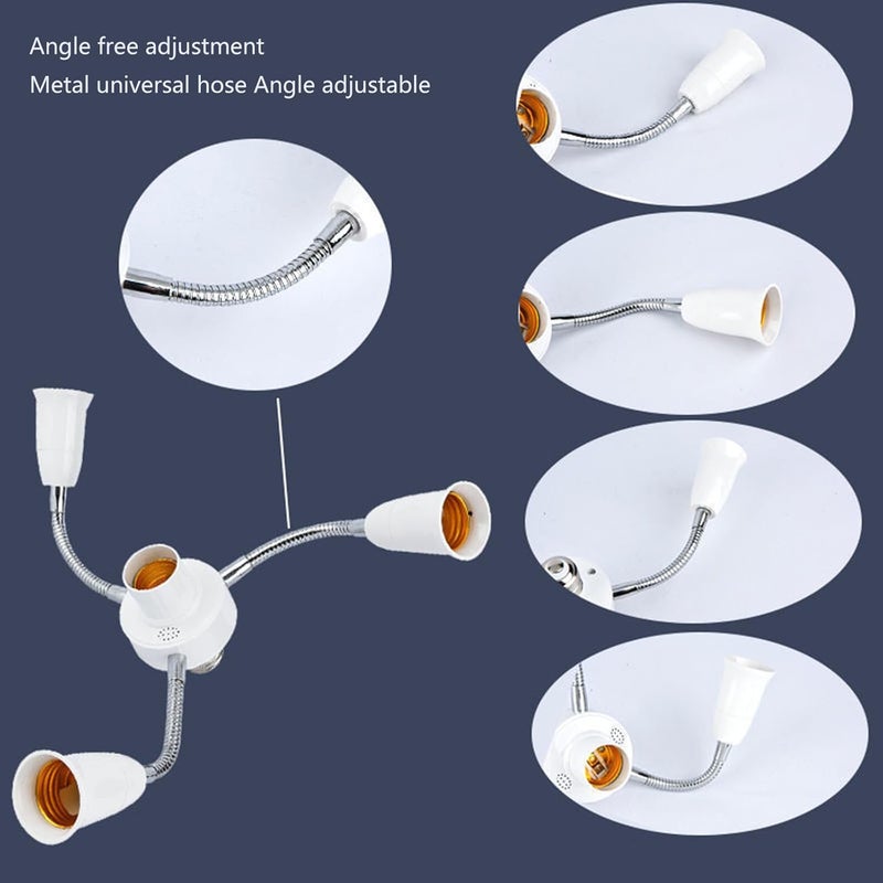 360 Degrees Adjustable 3/4 / 5/6 in 1 E27 Splitter Socket Adapter E27 Standard LED Bulbs for Hallway Light Bulb Socket Splitter - Image 5