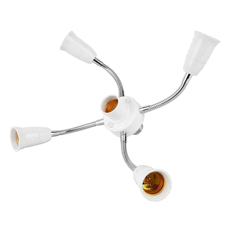 360 Degrees Adjustable 3/4 / 5/6 in 1 E27 Splitter Socket Adapter E27 Standard LED Bulbs for Hallway Light Bulb Socket Splitter - Image 1