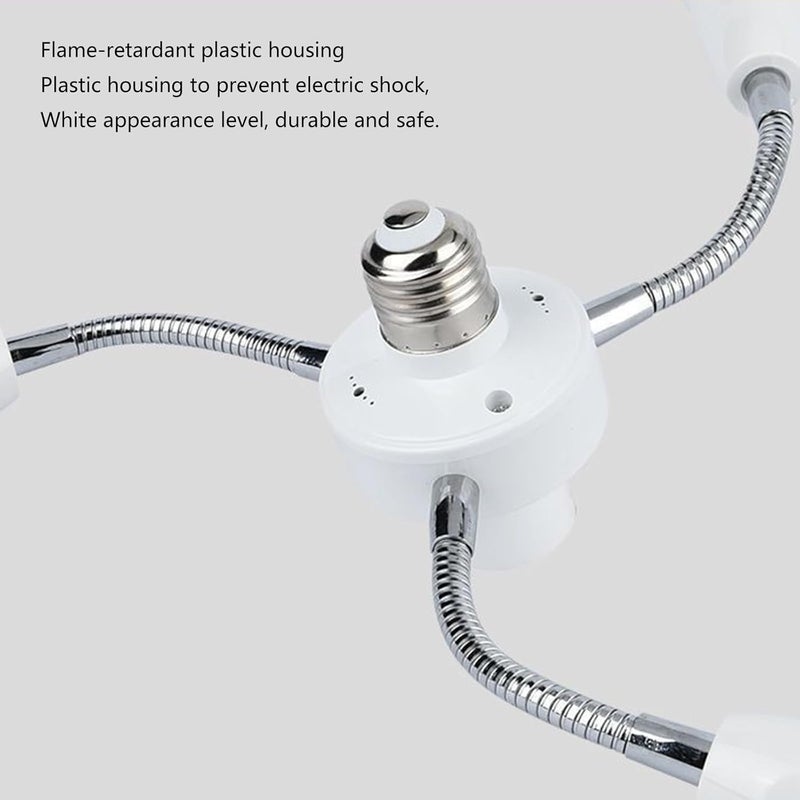 360 Degrees Adjustable 3/4 / 5/6 in 1 E27 Splitter Socket Adapter E27 Standard LED Bulbs for Hallway Light Bulb Socket Splitter - Image 4