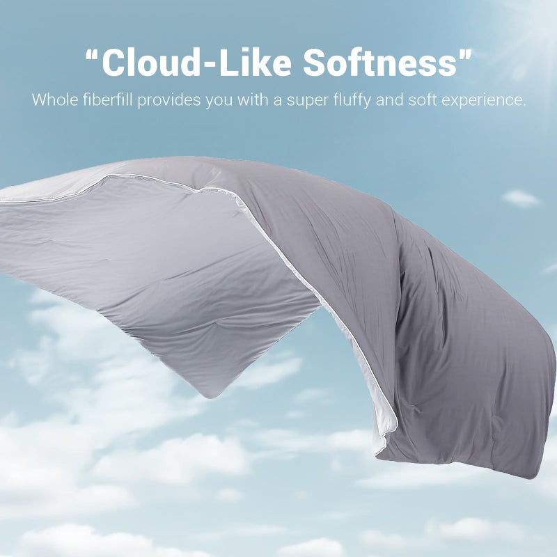 Elegear Cooling Comforter Queen Absorbs Body Heat to Keep Cool, Double-Sided Cooling Blanket for Hot Sleepers Arc-Chill Cool Fabric Q-Max>0.5, Lightweight Summer Comforter Cold Blanket, Gradient Gray - Image 3
