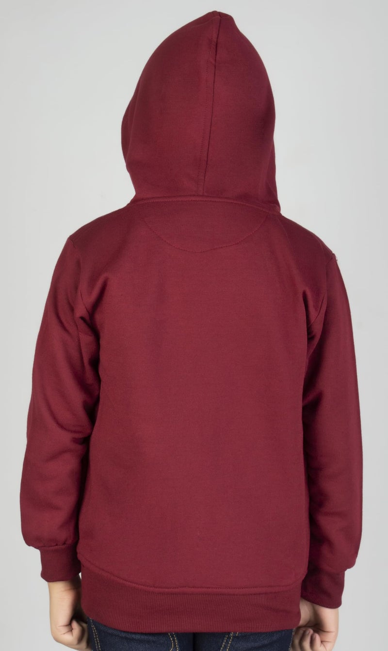 ADBUCKS New Unisex Kids Boys & Girls Zip Hoodies Sweatshirt Made By Rich Cotton Full Sleeves Jacket (Maroon, 14-15 Years) - Image 4