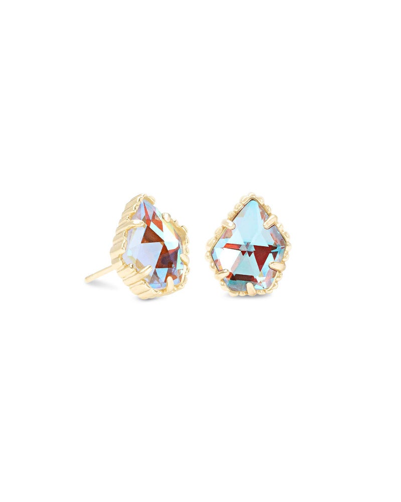 Kendra Scott Tessa Stud Earrings for Women, Fashion Jewelry, 14k Gold-Plated Brass, Iridescent Dichroic Glass - Image 1