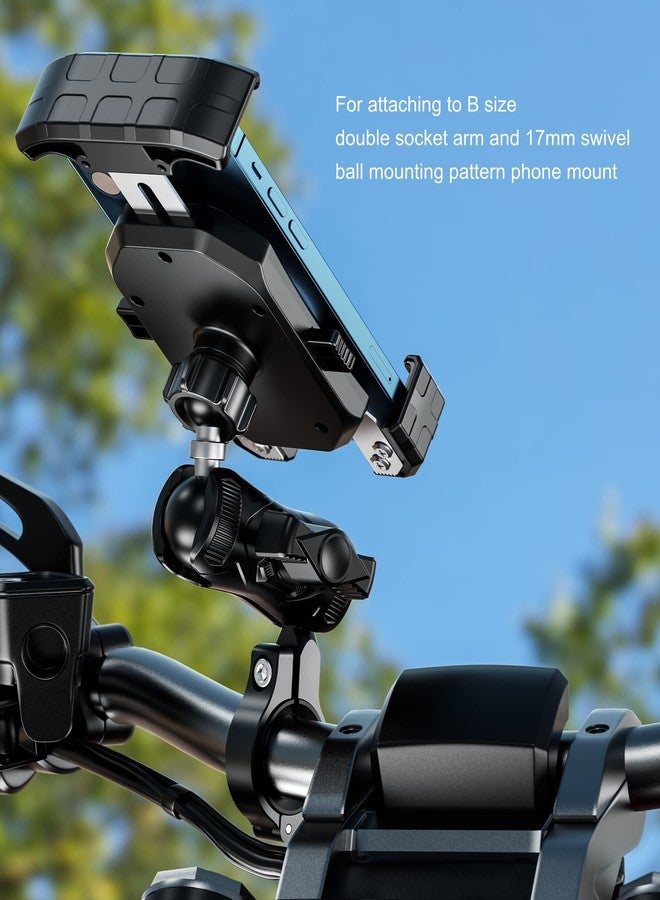 BRCOVAN Aluminum Alloy 25mm / 1 inch to 17mm Ball Adapter for RAM Mounts B Size Double Socket Arm, Works for Garmin GPS Mount with 17mm Swivel Ball Mounting Pattern (R10-Set of 2) - Image 5