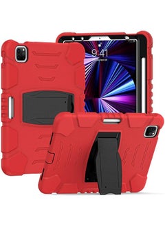 Samsung Tab S5E T720 T725 Case With Support Durable Hybrid Shock Resistant Three Layer Silicone Protective Case For Kids Tablet Red