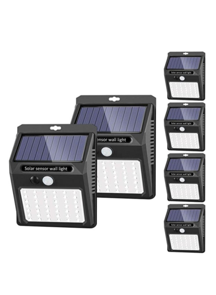 ELTRAZONE Solar Lights Outdoor [6 Pack/3 Working Mode], SEZAC Solar Security Lights Solar Motion Sensor Lights Wireless IP 65 Waterproof Outdoor Lights for Garden Fence Patio Garage (42 LED)  - Image 1