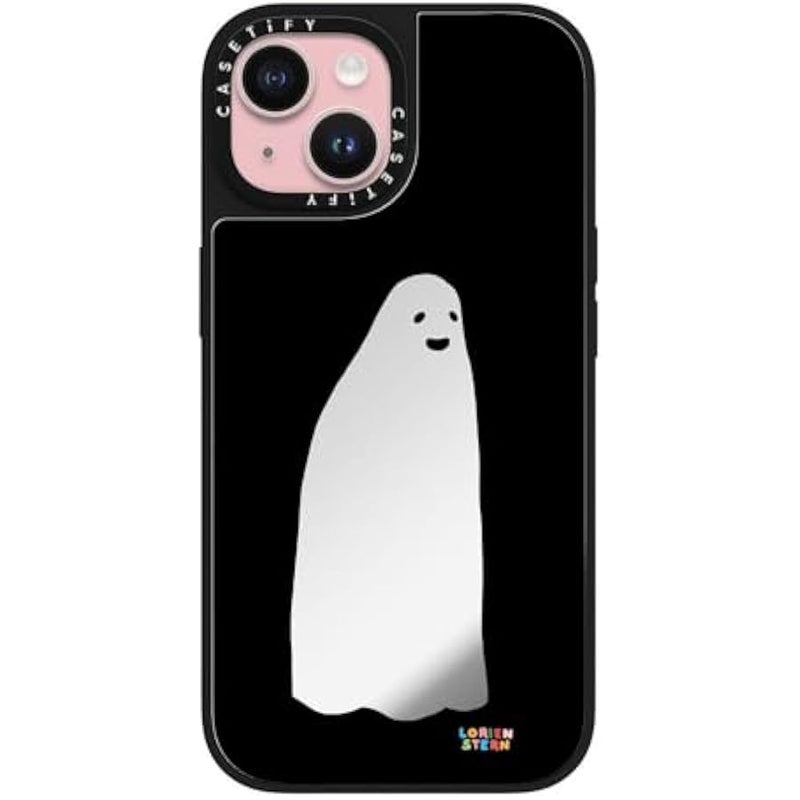 Casetify Mirror iPhone 15 Case 【Reflective / 4.9ft Drop Protection/Compatible with Magsafe】 - Ghost Mirror - Silver on Black - Image 1