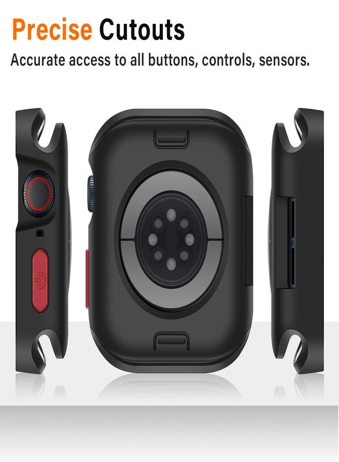 Amizee Rugged Case Compatible with Apple Watch Case Series 9/8/7 41mm SE 3/2/1 Series 6/5/4 40mm, Soft TPU Shockproof Bumper Drop Proof Protective Cover Compatible with iWatch - Black - Image 4