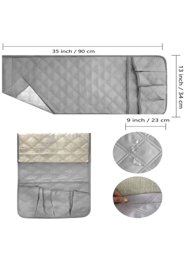 1pcs Sofa Armrest Organizer With 5 Pockets And Cup Holder Tray Couch Armchair Hanging Storage Bag For TV Remote Control Cellphone - Image 2