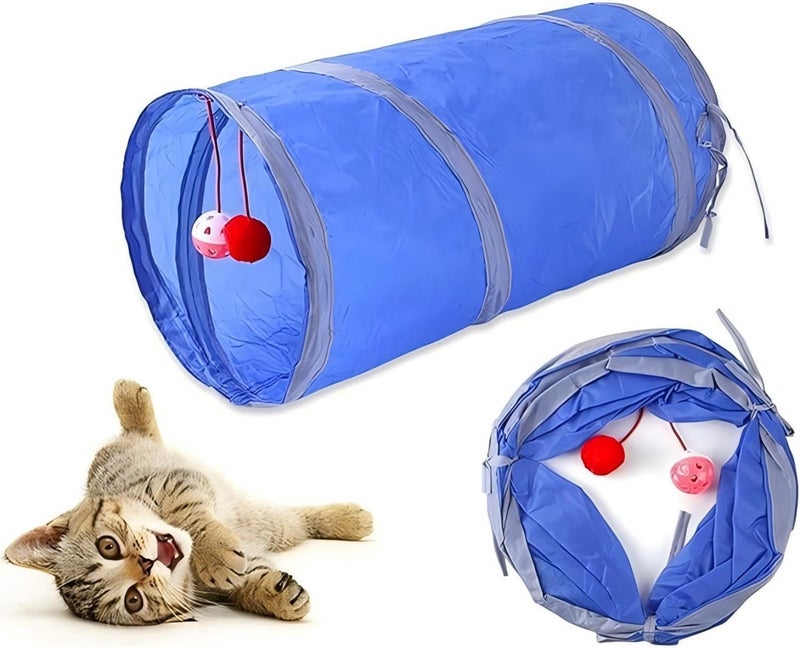 Cat Toys Assortment - 15 Piece Variety Pack with Tunnel, Feather Wand, and Crinkle Balls - Image 5