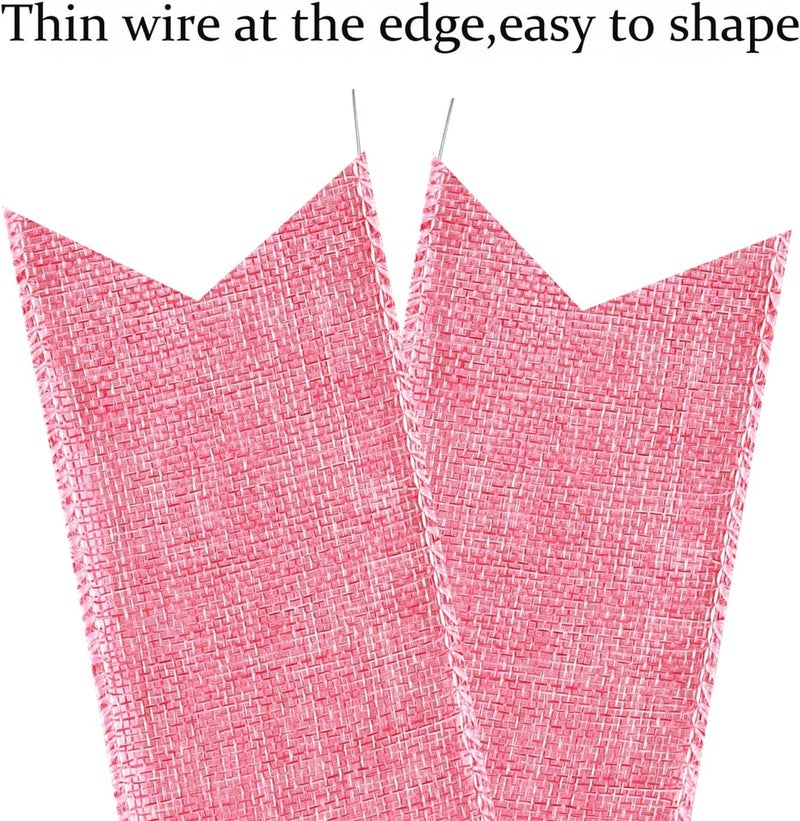Hongsome 2 Pcs Large Pink Christmas Wreath Bows Decor,Xmas Tree Topper Bow Decorations with Pink Burlap and Glitter String for Christmas Holiday Home Front Door Outdoor - Image 3