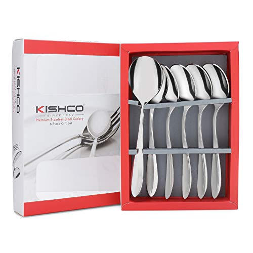 Kishco Stainless Steel Classic Plain Soup Spoon 2 MM - Pack of 6 - Image 1