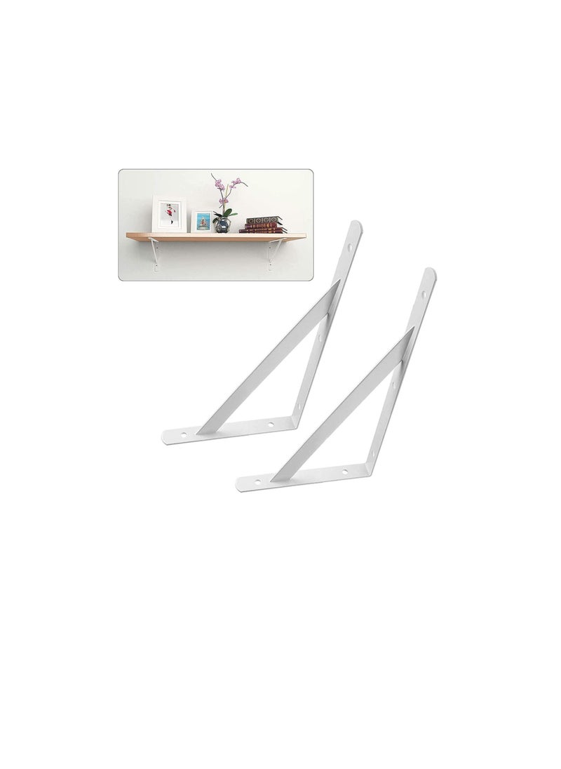 ROBUSTLINE Robustline Heavy Duty One Pair Shelf Brackets 9" x 12", Floating Shelves Tripod Triangle Shelf L Brackets, 90 Degree Angle Wall Mounted Shelf Supporter Bracket Frame  - Image 2