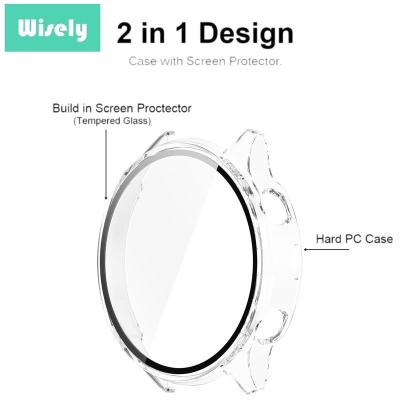 Wisely غطاء زجاجي مقسى رقيق واقي مع حافة واقية متوافق مع ساعة OnePlus Watch 2R، شفاف تماماً - Image 5