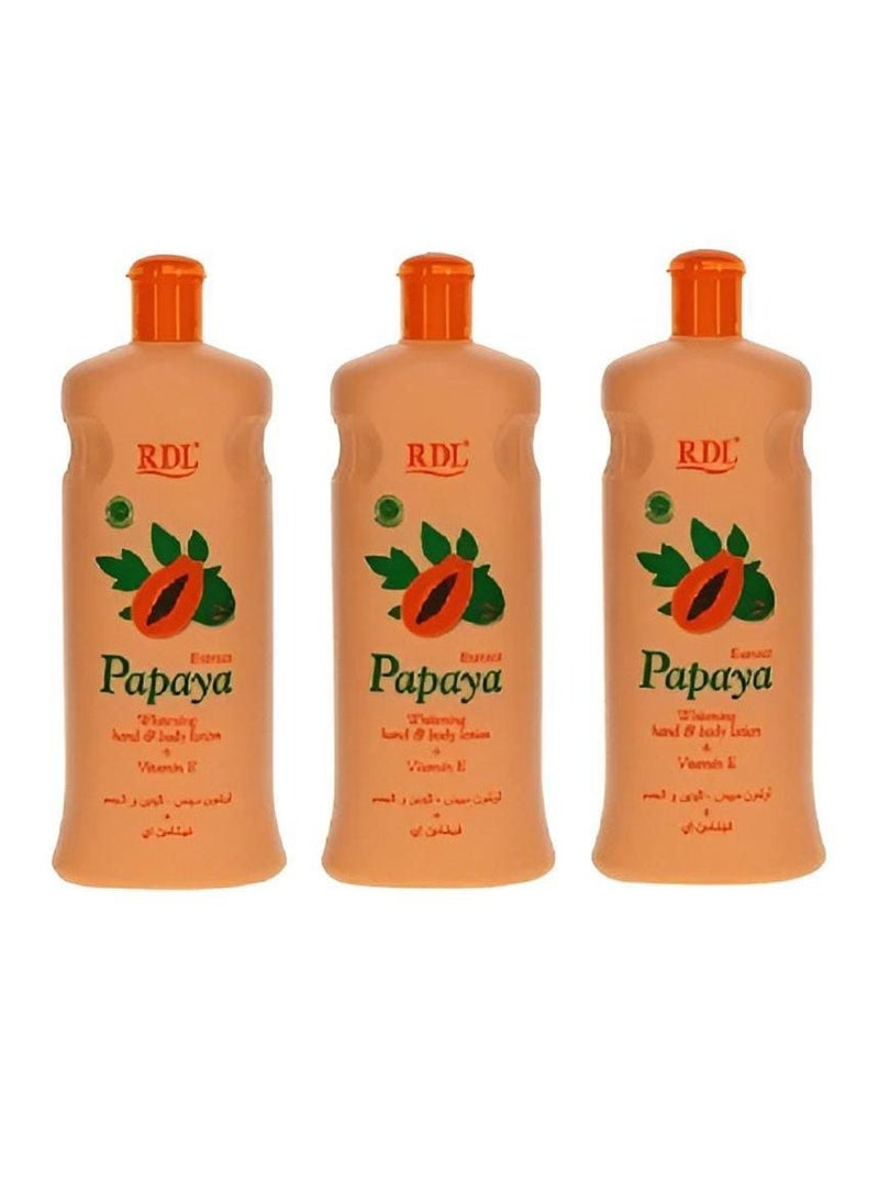 PAPAYA Papaya Hand & Body Lightening Lotion 3 Pcs 600ml 