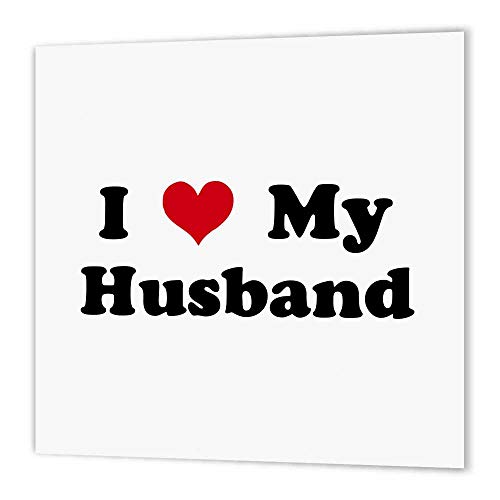 3DROSE 3dRose ht_16582_1 I Love My Husband Iron on Heat Transfer, 8 by 8", for White Material  - Image 1