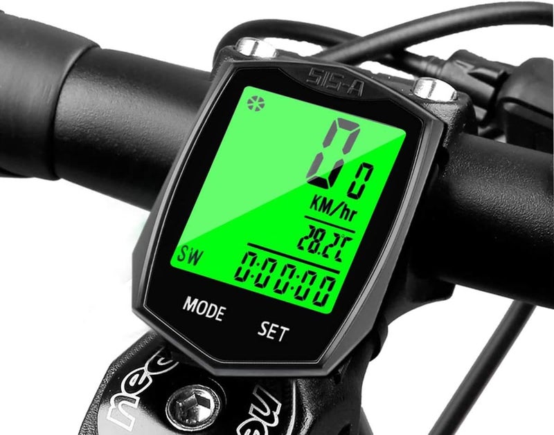 SEISSO Bike Computer Speedometer, Wireless Waterproof Cycling Odometer, Smart Sensor, Auto Wake-up, Multi-Function Bicycle Speed Tracker with LCD Backlight Display - Image 1
