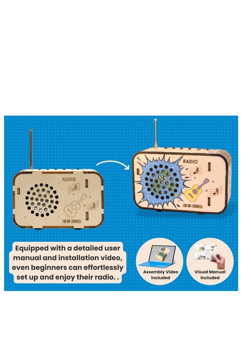 KASTWAVE Wooden FM Radio Kit, STEM Toys Build Your Own FM Radio Kit, Science Experiment and Educational Project STEM Kit, DIY Electronic Snap Circuits Projects Gifts for Teen Girls Boys - Image 3