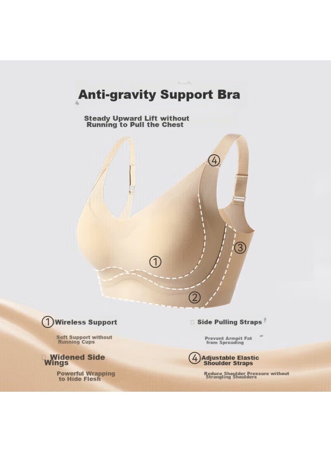 MIIOW Miiow Women's Bra, Soft Support, Lift And Push-up, Smooth Seamless, Heightening Side Support, Side Boob Control, Wireless Brassiere - Image 2