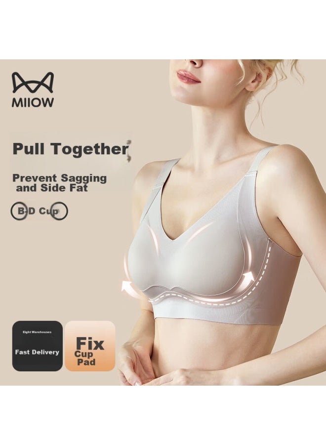 MIIOW Miiow Women's Bra, Soft Support, Lift And Push-up, Smooth Seamless, Heightening Side Support, Side Boob Control, Wireless Brassiere - Image 1