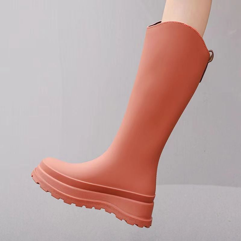 Soft-Soled Wear-Resistant Rain Boots Women'S Adult Fashion High-Rise Waterproof Rain Boots Lightweight Non-Slip Long Water Boots Inner Heightening Rubber Shoes - Image 4